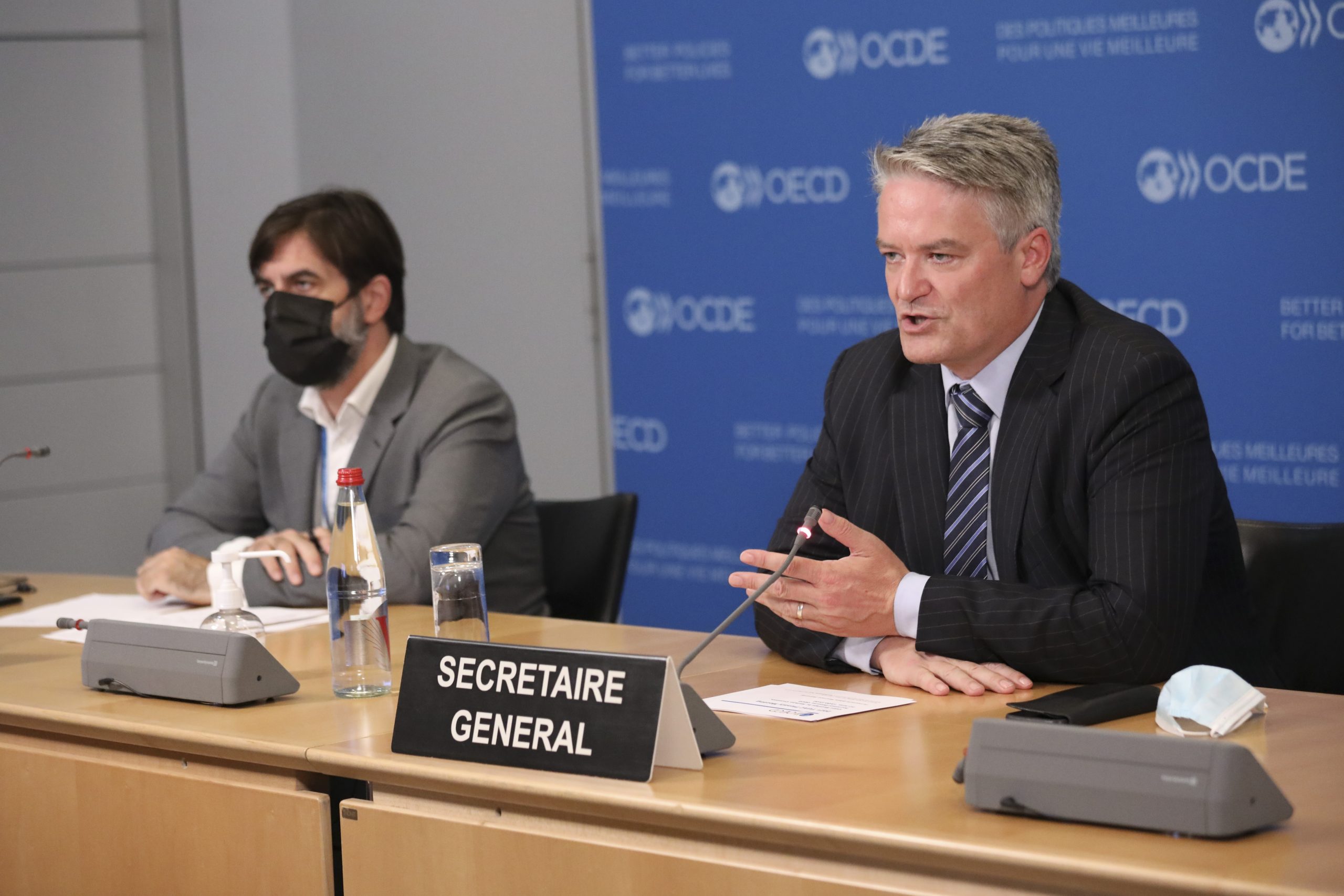 Mathias Cormann, Secretary-General of OECD takes part in the TUAC Plenary Meeting